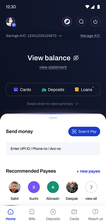 HDFC Mobile Banking — screen 2
