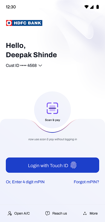 HDFC Mobile Banking — screen 4