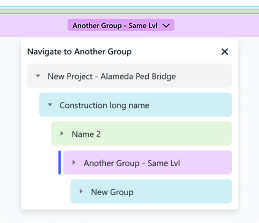 Tree navigation — makes hierarchy visible, scales with project complexity