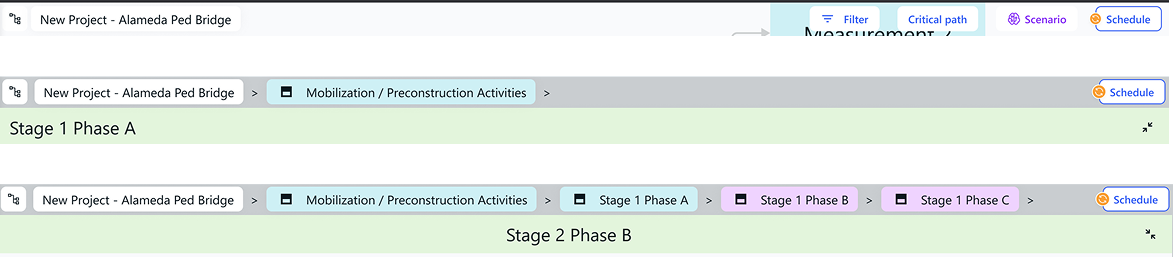 Header surface — global orientation and collaboration layer