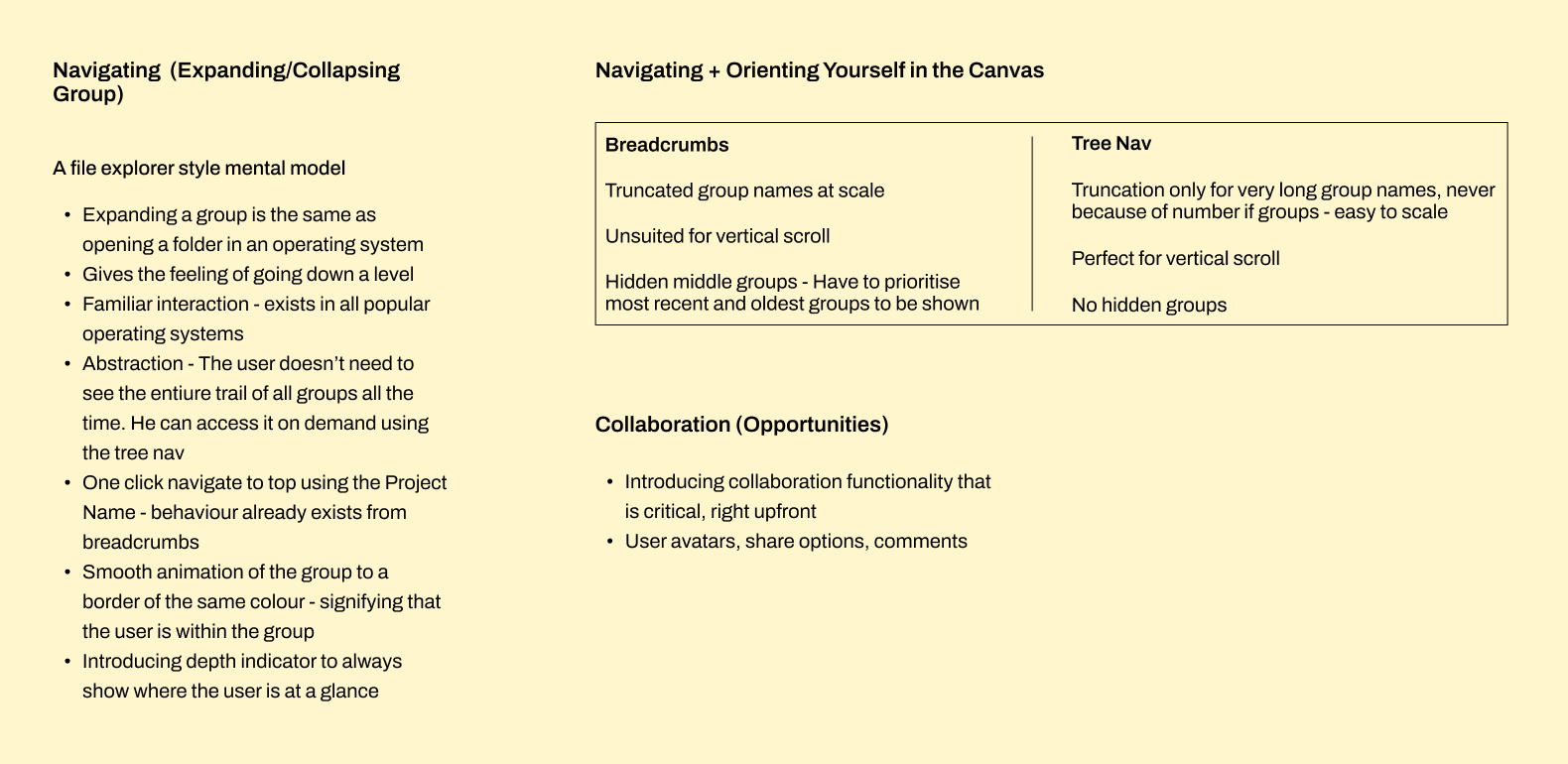 Analysis board mapping competing mental models across product surfaces